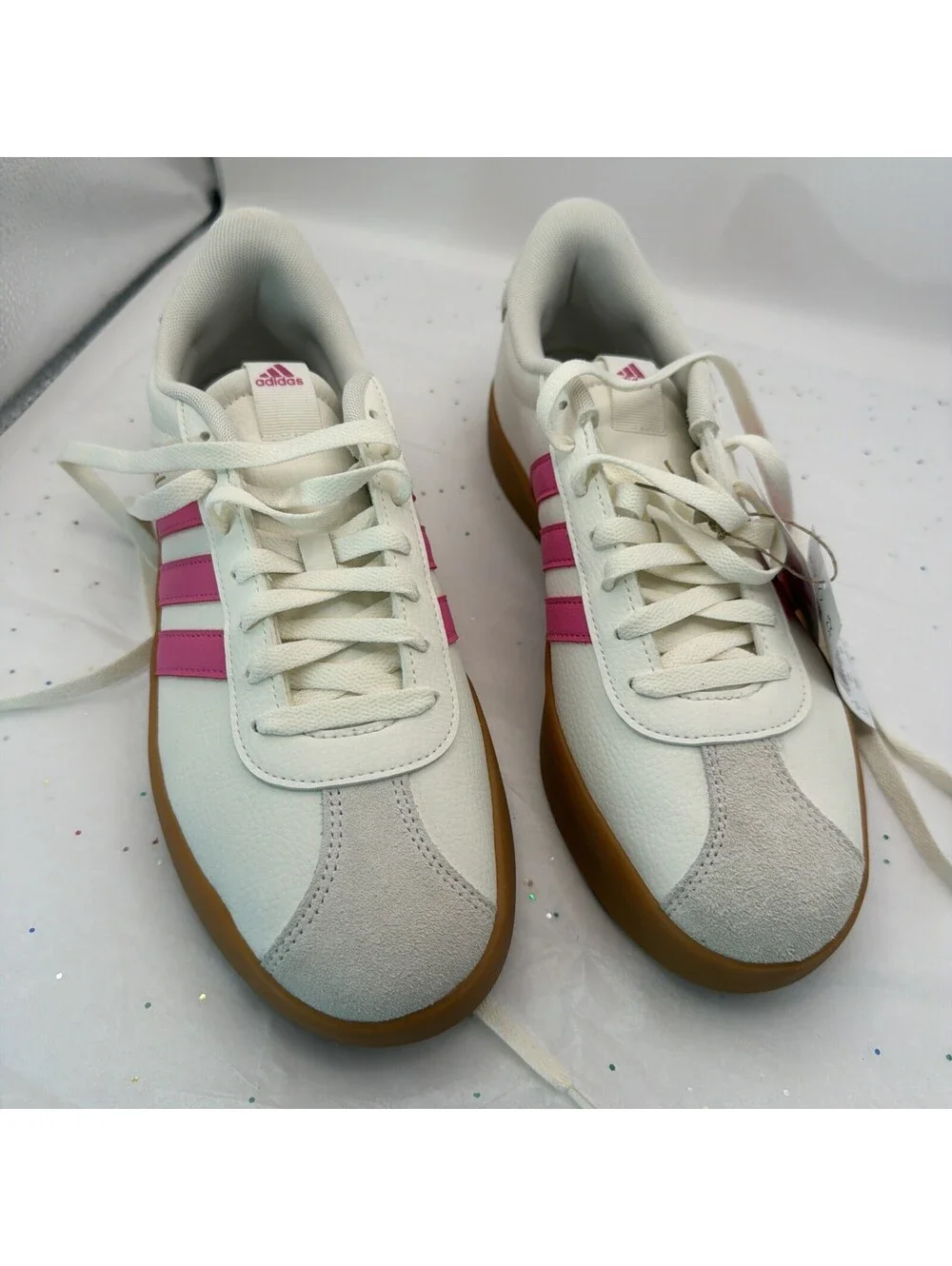 adidas VL Court 3.0 Women Size 11  JP5347 Pink White Gum New Box Damaged